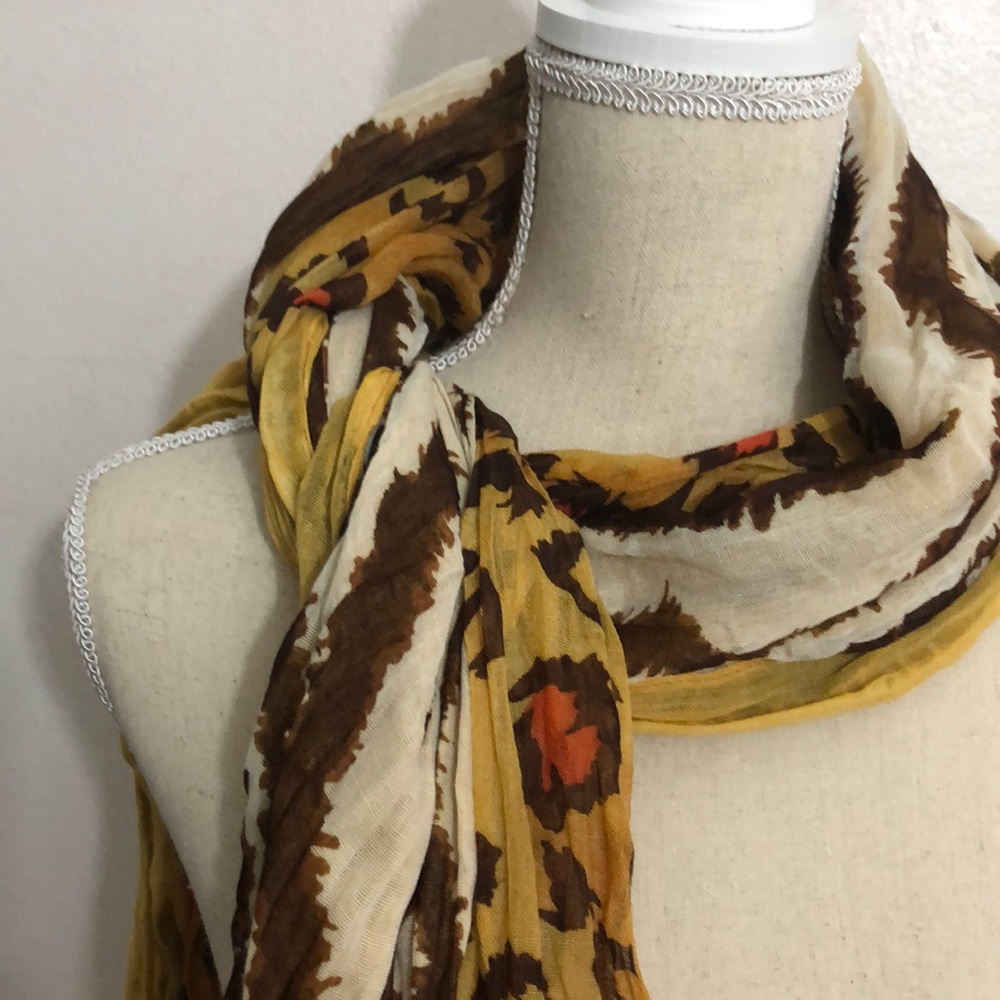 Multi Earth toned Reversible Colored Scarf/ Shawl.